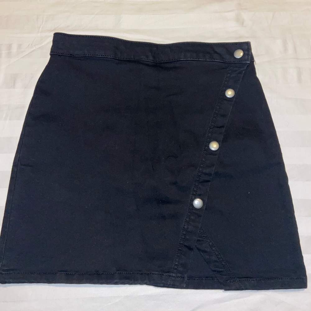 We The Free Black Skirt with Gold Buttons